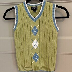 Children's Place Argyle Sweater Vest Size 5/6